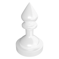 White bishop chess piece clipart cartoon design icon isolated on transparent background, 3D render chess concept png
