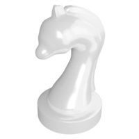 White knight chess piece clipart cartoon design icon isolated on transparent background, 3D render chess concept png