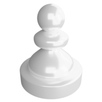 blanc pion échecs pièce clipart dessin animé conception icône isolé sur transparent arrière-plan, 3d rendre échecs concept png