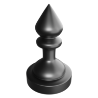 Black bishop chess piece clipart cartoon design icon isolated on transparent background, 3D render chess concept png