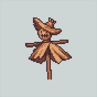 Pixel art illustration Scarecrow. Pixelated Scarecrow. Scarecrow farm pixelated for the pixel art game and icon for website and video game. old school retro. vector