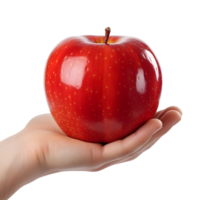 ai genererad hand innehav färsk organisk äpple png