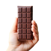 AI generated Hand Grasping Indulgent Chocolate Bar png