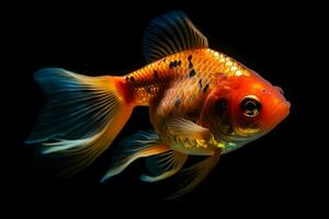 AI generated goldfish on a dark background. Neural network AI generated photo