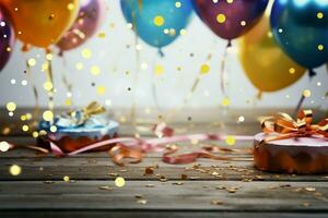 AI generated Celebration scene Dynamic background for a happy birthday or party photo