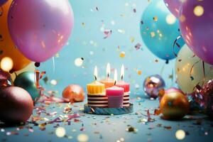 AI generated Party delight Lively background perfect for a happy birthday celebration photo