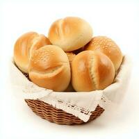 AI generated Variety of Visually Appealing Fresh Baked Bread Baskets photo