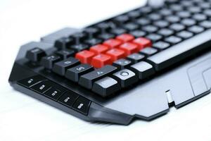 KHARKOV, UKRAINE - MARCH 14, 2021 A4tech bloody series B3590R gaming keyboard for cybersports and e-sports with key dominator support photo
