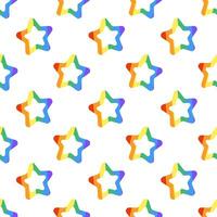 Seamless Pattern with LGBT Rainbow stars. LGBTQ. Symbol of the LGBT pride community. Vector illustration.