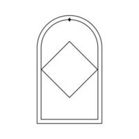 Trendy christmas winter linear arch frame. Modern minimalist aesthetic line element, geometric forms. Vector sparkle for social media or poster design, simple decorative boho style