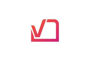 V letter logo minimal style free vector