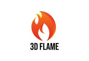 gradient 3D flame logo vector