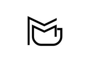 JM or MJ logo free vector