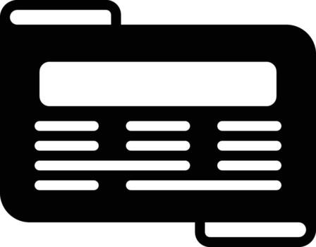 Solid icon for newspaper vector