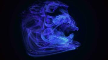 Multicolored energy loop glowing blue cosmic magic smoke dust futuristic bright background video