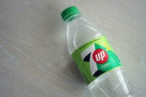 KYIV, UKRAINE - OCTOBER 31, 2023 7up 0,5 liter zero sugar plastic bottle. Seven up owned by Keurig Dr Pepper photo