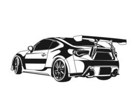 Sports car silhouette vector art illustration