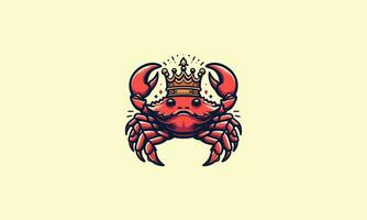 crab wearing crown vector illustration mascot design