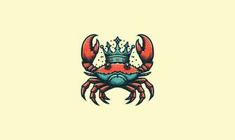 crab wearing crown vector illustration mascot design