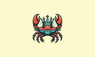 crab wearing crown vector illustration mascot design