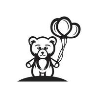 osito de peluche oso logo icono, vector ilustración diseño