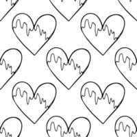 Seamless pattern with hand drawn heart doodle for decorative print, wrapping paper, greeting cards and fabric vector