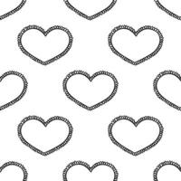 Seamless pattern with hand drawn heart doodle for decorative print, wrapping paper, greeting cards and fabric vector