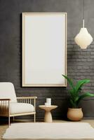 AI generated Collection of Frame Mockups Ready for Displaying POD Poster Illustrations photo
