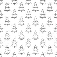 Seamless pattern with geometric minimal scandinavian Christmas tree doodle for decorative print, wrapping paper, greeting cards and fabric vector