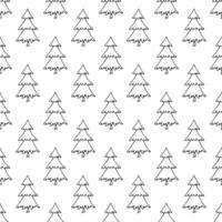 Seamless pattern with geometric minimal scandinavian Christmas tree doodle for decorative print, wrapping paper, greeting cards and fabric vector