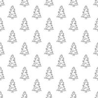 Seamless pattern with geometric minimal scandinavian Christmas tree doodle for decorative print, wrapping paper, greeting cards and fabric vector