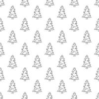 Seamless pattern with geometric minimal scandinavian Christmas tree doodle for decorative print, wrapping paper, greeting cards and fabric vector