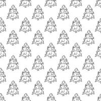 Seamless pattern with geometric minimal scandinavian Christmas tree doodle for decorative print, wrapping paper, greeting cards and fabric vector