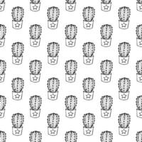 Seamless pattern with cactus doodle for decorative print, wrapping paper, greeting cards and fabric vector