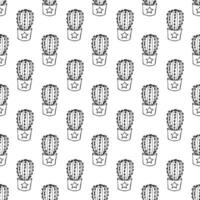 Seamless pattern with cactus doodle for decorative print, wrapping paper, greeting cards and fabric vector