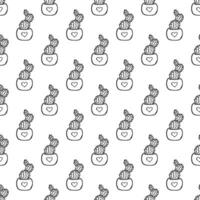 Seamless pattern with cactus doodle for decorative print, wrapping paper, greeting cards and fabric vector