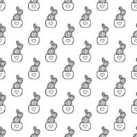 Seamless pattern with cactus doodle for decorative print, wrapping paper, greeting cards and fabric vector