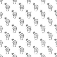 Seamless pattern with cactus doodle for decorative print, wrapping paper, greeting cards and fabric vector