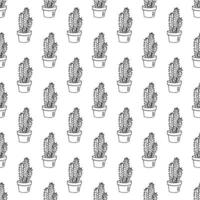 Seamless pattern with cactus doodle for decorative print, wrapping paper, greeting cards and fabric vector