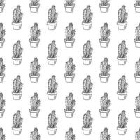 Seamless pattern with cactus doodle for decorative print, wrapping paper, greeting cards and fabric vector