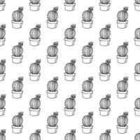 Seamless pattern with cactus doodle for decorative print, wrapping paper, greeting cards and fabric vector