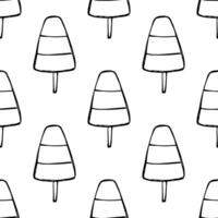 Seamless pattern with ice cream doodle for decorative print, wrapping paper, greeting cards, wallpaper and fabric vector