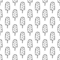 Seamless pattern with ice cream doodle for decorative print, wrapping paper, greeting cards, wallpaper and fabric vector