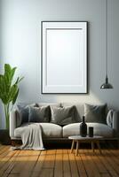 AI generated Collection of Frame Mockups Ready for Displaying POD Poster Illustrations photo