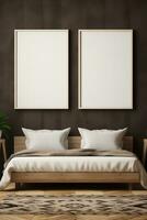 AI generated Collection of Frame Mockups Ready for Displaying POD Poster Illustrations photo