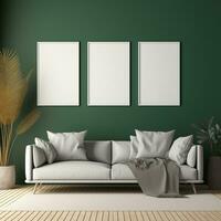 AI generated Collection of Frame Mockups Ready for Displaying POD Poster Illustrations photo