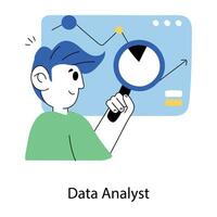 Trendy Data Analyst vector