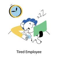 Trendy Tired Employee vector