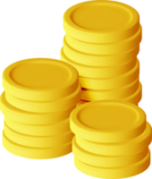 3D Stack of Gold Coins png