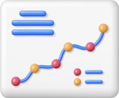 3D Growth Stock Diagram with Arrow png